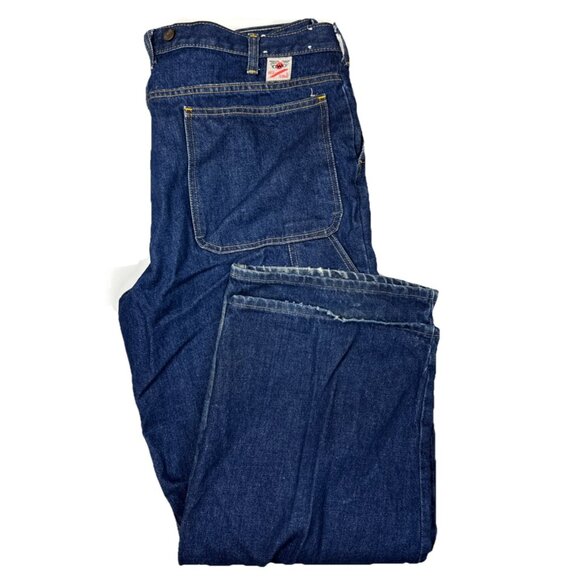 Vintage GWG Red Strap Reinforced Work Jeans Biker 40x30 Canada Union Denim - Picture 1 of 7